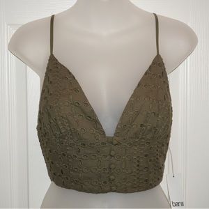 NWT Bar III V-Neck Front Button Closure Crop Top